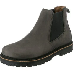 Birkenstock Stalon Nubukleder Chelsea Boots Schmal - Grau