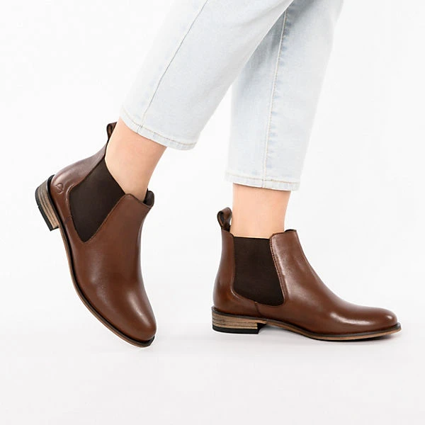 Flache Casual Leder Chelsea Boots 4 Flache Casual Leder Chelsea Boots – Bild 2