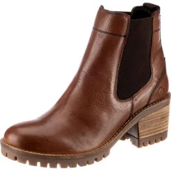 Echtleder Absatz Chelsea Boots - Braun