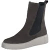 Paul Green Grained Nubuk Iron Chelsea Boots