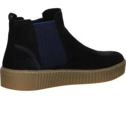 Gabor Schuhe Stiefel Stiefeletten Elegant Boots Elegant Freizeit Veloursleder Uni Chelsea Boots - Blau