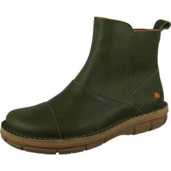 *art Damen Elegante Stiefelette Misano Chelsea 1730 Grün Kaki Leder Ankle Boots - Grün