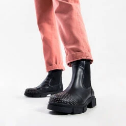 J&F Urban Chelsea Boots High - Schwarz/silber -OTTO Verkäufe 24693293 02