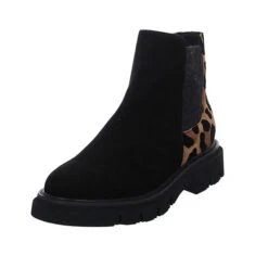 Chelsea Boots Leder-/Textilkombination Uni Chelsea Boots - Schwarz