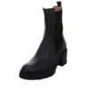 Hispanitas Damen Stiefeletten Schuhe Ingrid Chelsea Boots Elegant Freizeit Leder-/Textilkombination Uni Klassische Stiefeletten - Schwarz