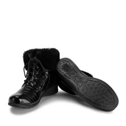 Stiefel Damen Stretch - Chelsea Boots Mit Kuschelig Weichem Lammfellfutter - Stiefeletten Halbhoch Mit Absatz Damen Stiefeletten Leder - Schwarz -OTTO Verkäufe 28474525 03